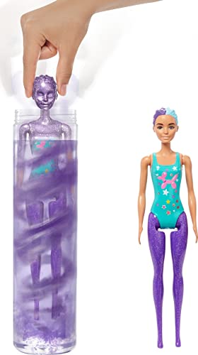 New Color Reveal Doll Glittery Purple With 25 Hairstyling & Party-Themed Surprises Including 10 Plug-in Hair Pieces Gift For Kids 3 Years Old & Up - Everyday Play Set