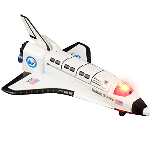 Light Up Space Shuttle Toy 1PC Battery Operated Spaceship Toy With LEDs Sounds And Pullback Motion Outer Space Party Decoration Great Space Gifts For Boys And Girls 6 Inches - Everyday Play Set