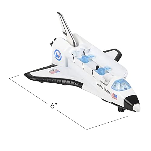 Light Up Space Shuttle Toy 1PC Battery Operated Spaceship Toy With LEDs Sounds And Pullback Motion Outer Space Party Decoration Great Space Gifts For Boys And Girls 6 Inches - Everyday Play Set