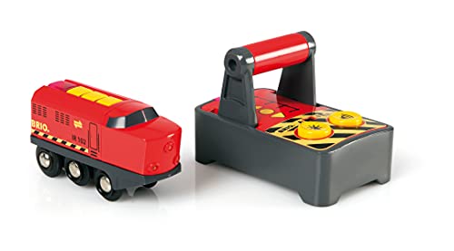 RIO World 33213 – RC Train – 2 Piece Wooden Toy Train Set For Kids Age 3 And Up - Everyday Play Set