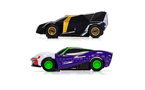 Micro Scalextric Justice League Batman Vs Joker Battery Powered 1:64 Slot Car Race Track Set G1155T Black - Everyday Play Set