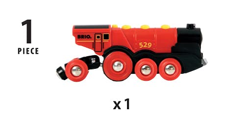 Cheapest RIO World 33592 Mighty Red Action Locomotive Battery Operated Toy Train With Light And Sound Effects For Kids Age 3 And Up - Everyday Play Set