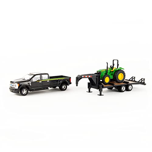 ERTL 1:32 Scale Ford F350 Pickup And Tractor Set — Includes John Deere Tractor Ford F350 Pickup And Gooseneck Trailer — 17.25 X 3.2 X 4.5 Inches — Ages 3 Years And Up - Everyday Play Set