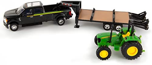 ERTL 1:32 Scale Ford F350 Pickup And Tractor Set — Includes John Deere Tractor Ford F350 Pickup And Gooseneck Trailer — 17.25 X 3.2 X 4.5 Inches — Ages 3 Years And Up - Everyday Play Set