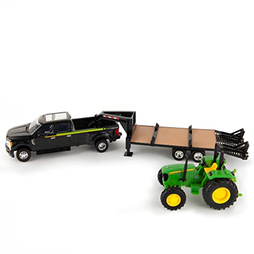 ERTL 1:32 Scale Ford F350 Pickup And Tractor Set — Includes John Deere Tractor Ford F350 Pickup And Gooseneck Trailer — 17.25 X 3.2 X 4.5 Inches — Ages 3 Years And Up - Everyday Play Set