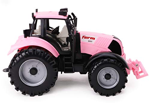 Friction Powered Farm Tractor With Opening Bonnet (Pink) - Everyday Play Set