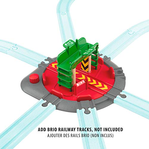 Promo World 33476 – Turntable & Figure – 2 Piece Wooden Toy Train Accessory For Kids Ages 3 And Up - Everyday Play Set