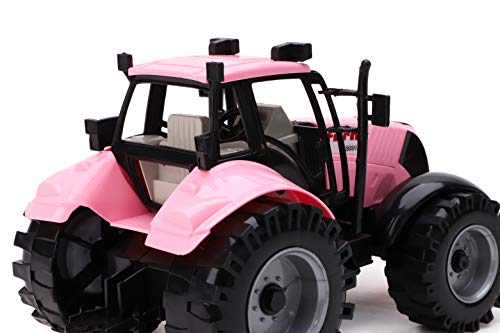 Friction Powered Farm Tractor With Opening Bonnet (Pink) - Everyday Play Set