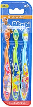 Thomas The Train & Friends Soft Toothbrushes 3 Pack Brush Buddies (Blue Yellow Red) - Everyday Play Set