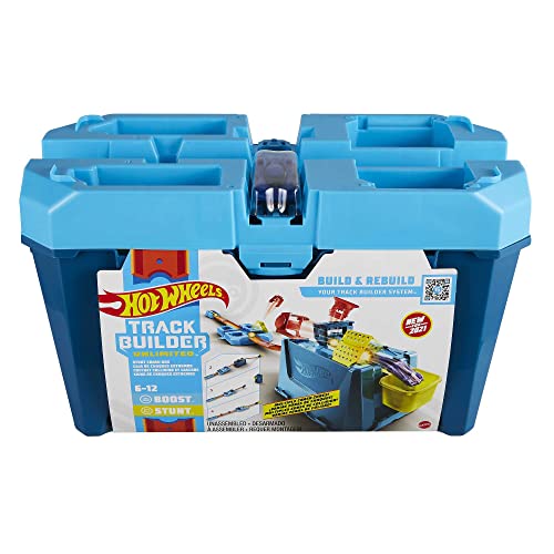 Wholesale Track Builder Unlimited Stunt Crash Box Playset With 18 Building Components In Storage Box With Lid & One 1:64 Scale Hot Wheels Car Awesome Gift For Kids 6 To 12 Years Old - Everyday Play Set