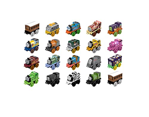 Budget MINIS Toy Train Pack Set Of 20 Miniature Push-Along Engines And Railway Vehicles For Preschool Pretend Play - Everyday Play Set