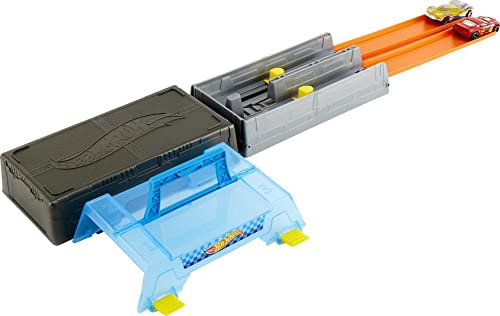 Discount Race Case Track Set With 2 Hot Wheels Cars Dual Launcher For Side-By-Side Racing Storage Container Toy For Kids 4 Years Old & Up - Everyday Play Set