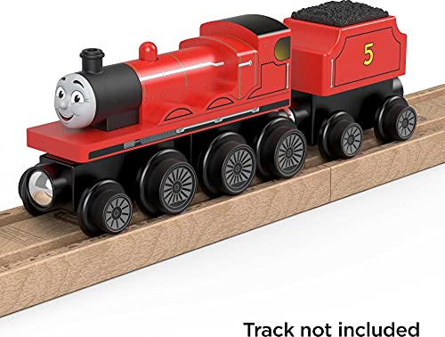 Cheap Wooden Railway James Engine And Coal Car Push-Along Train Made From Sustainably Sourced Wood For Kids 2 Years And Up - Everyday Play Set