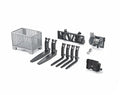 Toys – Construction Realistic Attachments And Accessories For Frontloader Vehicle Including A Basket Pallet Winch And Forks – Ages 3+ - Everyday Play Set