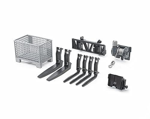 Toys – Construction Realistic Attachments And Accessories For Frontloader Vehicle Including A Basket Pallet Winch And Forks – Ages 3+ - Everyday Play Set