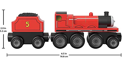 Cheap Wooden Railway James Engine And Coal Car Push-Along Train Made From Sustainably Sourced Wood For Kids 2 Years And Up - Everyday Play Set