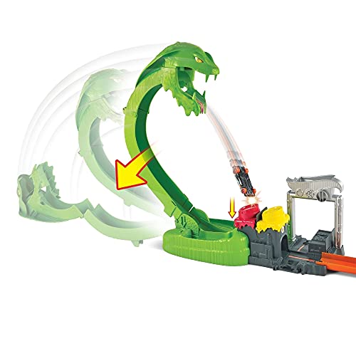 Deals Toxic Snake Strike Challenge Play Set With Slime For Kids 5 Years Old & Up Includes One 1:64 Scale Hot Wheels Vehicle Connects To Other Sets Single Or Multicar Play - Everyday Play Set
