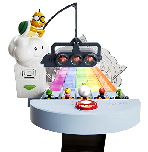 Cheapest Mario Kart Rainbow Road Raceway 8-Foot Track Set With Lights & Sounds & 2 1:64 Scale Vehicles Race With 5-Track Colorful Course With 2 Configurations Toy Gift For Kid - Everyday Play Set