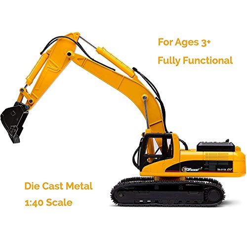 Excavator Toy Trucks Construction Toys Excavator Toys For Boys Diecast Metal Truck Toy Kids Tractor Toys 1:40 Scale Great Toddler Toys For 8 Year Old Boys And U - Everyday Play Set