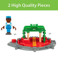 Promo World 33476 – Turntable & Figure – 2 Piece Wooden Toy Train Accessory For Kids Ages 3 And Up - Everyday Play Set