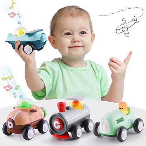 Promo Baby Car Toys W/ Lights Music Toddler Push And Go Friction Powered Toy Set Kids Electronic Submarines Vehicle Playset Birthday Gift For 12 18 Month 1 2 3 Years Old Boys Girls Infants - Everyday Play Set