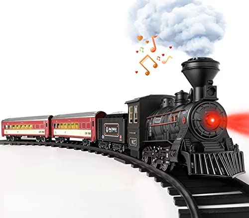 Cheap Train Set – Train Toy For Boys Girls W/ Smokes Lights & Sound Railway Kits W/ Steam Locomotive Engine Cargo Cars & Tracks Christmas Gifts For 3 4 5 6 7 8+ Year Old Kids Red - Everyday Play Set