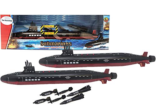 Promo 16.5 Inch Toy Navy Black Submarine With Sound Effects And Torpedo (2 Pack) - Everyday Play Set
