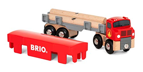 Cheapest World 33657 – Lumber Truck – 6 Piece Wooden Toy Train For Kids Ages 3 And Up Grey - Everyday Play Set
