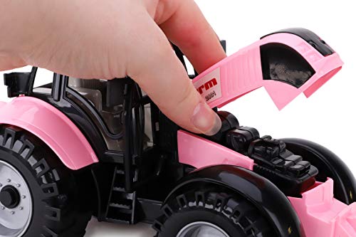 Friction Powered Farm Tractor With Opening Bonnet (Pink) - Everyday Play Set