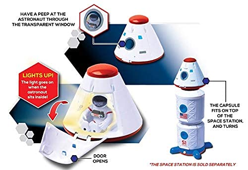 Stro Venture Space Playset – Toy Space Station & Space Capsule With Lights And Sound & 2 Astronaut Figurine Toys For Boys And Girls - Everyday Play Set