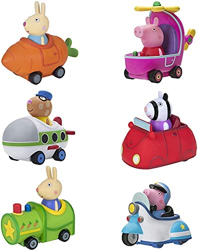 Mini Buggies 6 Pack Set – Peppa George Pig Zoe Zebra & Richard Rabbit In Fun Vehicles & Cars – Toy Gift For Kids – Ages 2+ - Everyday Play Set