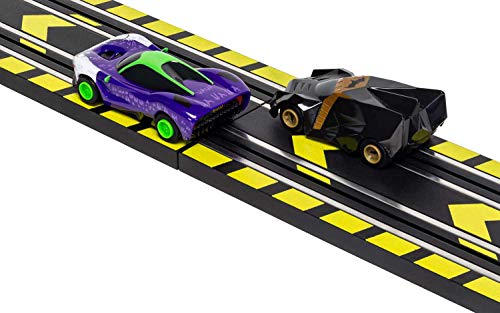 Micro Scalextric Justice League Batman Vs Joker Battery Powered 1:64 Slot Car Race Track Set G1155T Black - Everyday Play Set