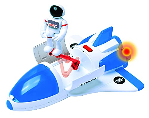 Stro Venture Space Shuttle Toy – Plastic Spaceship For Kids With Lights And Sound – Astronaut Figure Openable Cockpit And Compartment Extended Arm – Fun Space Toy Gift For Any Mission & Adventure - Everyday Play Set