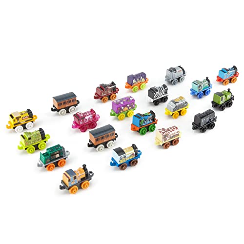 Budget MINIS Toy Train Pack Set Of 20 Miniature Push-Along Engines And Railway Vehicles For Preschool Pretend Play - Everyday Play Set