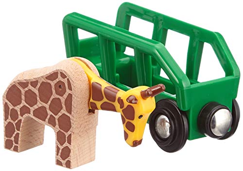 RIO World – 33724 Giraffe And Wagon 2 Piece Toy Train Accessory For Kids Ages 3 And Up Green - Everyday Play Set