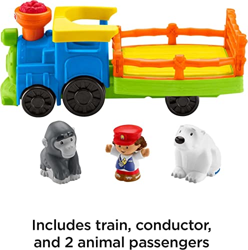 Little People Zoo Train Toy With Music And Sounds For Toddlers 1 Conductor And 2 Animal Toy Figures Choo-Choo Zoo Train - Everyday Play Set
