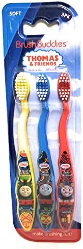 Thomas The Train & Friends Soft Toothbrushes 3 Pack Brush Buddies (Blue Yellow Red) - Everyday Play Set