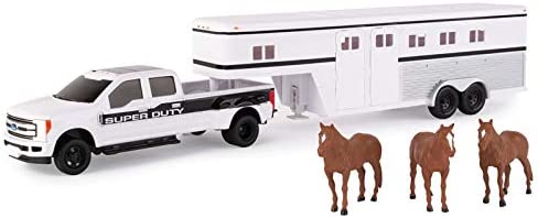 ERTL 1:32 Scale Ford F350 Pickup And Tractor Set — Includes John Deere Tractor Ford F350 Pickup And Gooseneck Trailer — 17.25 X 3.2 X 4.5 Inches — Ages 3 Years And Up - Everyday Play Set