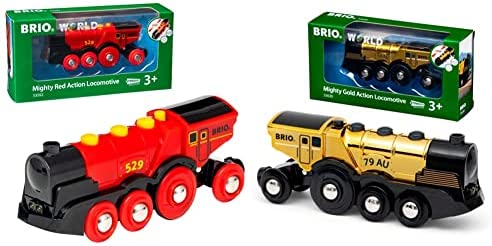 Cheapest RIO World 33592 Mighty Red Action Locomotive Battery Operated Toy Train With Light And Sound Effects For Kids Age 3 And Up - Everyday Play Set