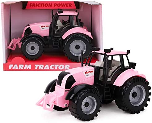 Friction Powered Farm Tractor With Opening Bonnet (Pink) - Everyday Play Set