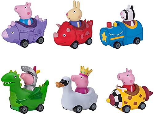 Mini Buggies 6 Pack Set – Peppa George Pig Zoe Zebra & Richard Rabbit In Fun Vehicles & Cars – Toy Gift For Kids – Ages 2+ - Everyday Play Set