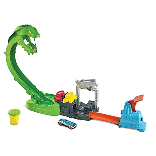 Deals Toxic Snake Strike Challenge Play Set With Slime For Kids 5 Years Old & Up Includes One 1:64 Scale Hot Wheels Vehicle Connects To Other Sets Single Or Multicar Play - Everyday Play Set