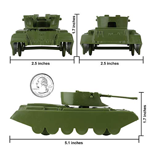 Promo Lassic Payton Anti-Aircraft Tanks – 4pc Tan Green Plastic Army Men Vehicle - Everyday Play Set