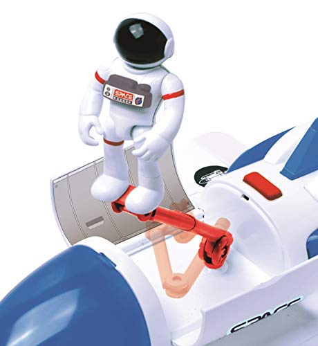 Stro Venture Space Shuttle Toy – Plastic Spaceship For Kids With Lights And Sound – Astronaut Figure Openable Cockpit And Compartment Extended Arm – Fun Space Toy Gift For Any Mission & Adventure - Everyday Play Set