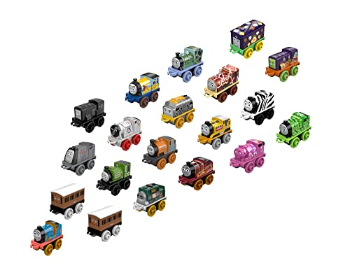Budget MINIS Toy Train Pack Set Of 20 Miniature Push-Along Engines And Railway Vehicles For Preschool Pretend Play - Everyday Play Set