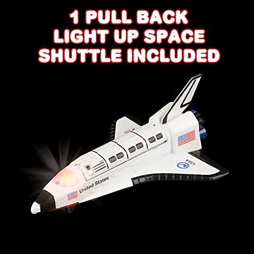 Light Up Space Shuttle Toy 1PC Battery Operated Spaceship Toy With LEDs Sounds And Pullback Motion Outer Space Party Decoration Great Space Gifts For Boys And Girls 6 Inches - Everyday Play Set