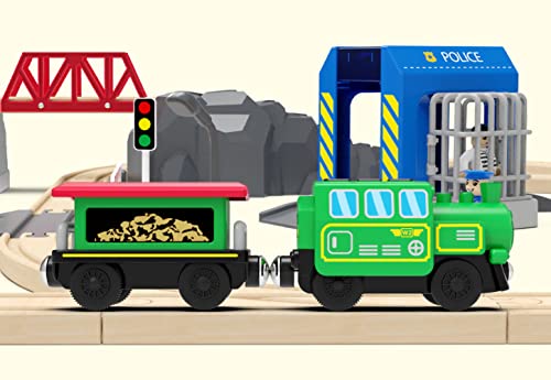 Budget Wooden Train Accessories Battery Operated Locomotive Train Remote Control Train For Track Set Powerful Engine Train Vehicles Fit All Major Brands Track Railway System (Battery Not Included) - Everyday Play Set