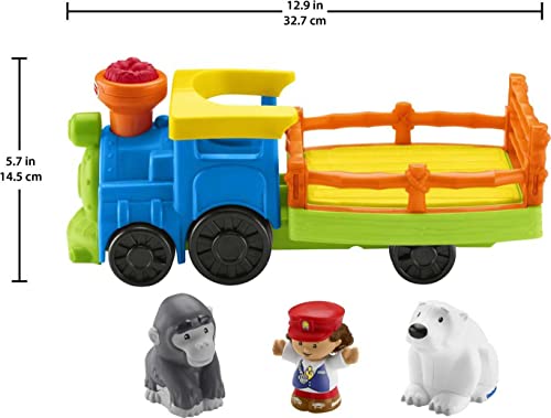 Little People Zoo Train Toy With Music And Sounds For Toddlers 1 Conductor And 2 Animal Toy Figures Choo-Choo Zoo Train - Everyday Play Set