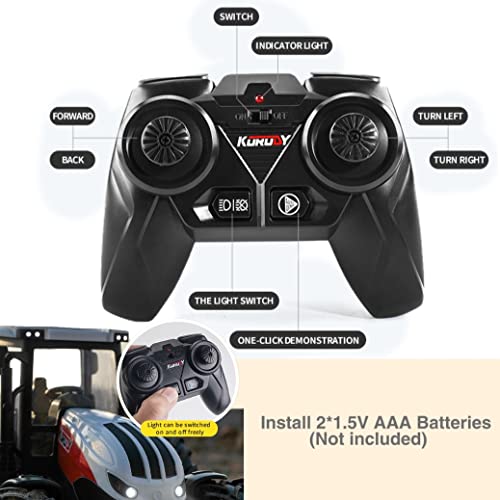 Coupon Remote Control Tractor Toy RC Truck With Trailer Farm Vehicle Toys Barrel Trailer With Spread Tubes Frontloader 1/24 Scale 2.4Ghz Farm Playset Toy For Kids Age 5 6 7 8 9 Up Years Old - Everyday Play Set