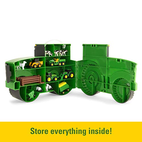 New TOMY John Deere Durable Vehicle Toy Set For Kids With Tractor Shaped Portable Carry Cas - Everyday Play Set